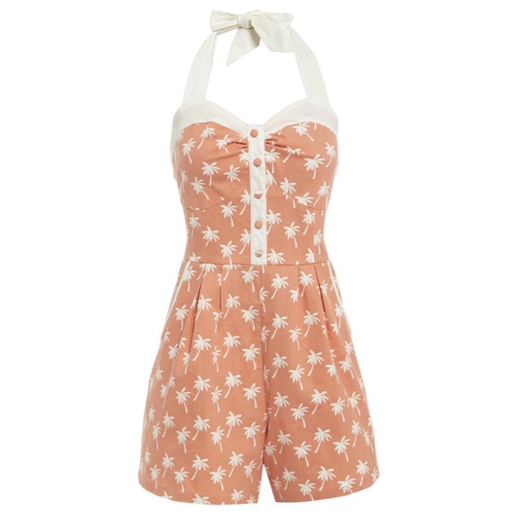 Lindy Bop Other - NWT Lindy Bop Palmer playsuit in peach palm tree
